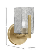 Atlas One Light Wall Sconce in New Age Brass with Smoke Bubble Shade