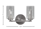 Atlas Two Light Bath Bar in Graphite with Smoke Bubble Shade