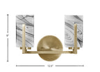 Atlas Two Light Bath Bar in New Age Brass with Onyx Swirl Shade
