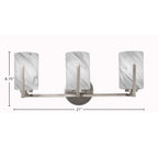 Atlas Three Light Bath Bar in Graphite with 4" Onyx Swirl Shade