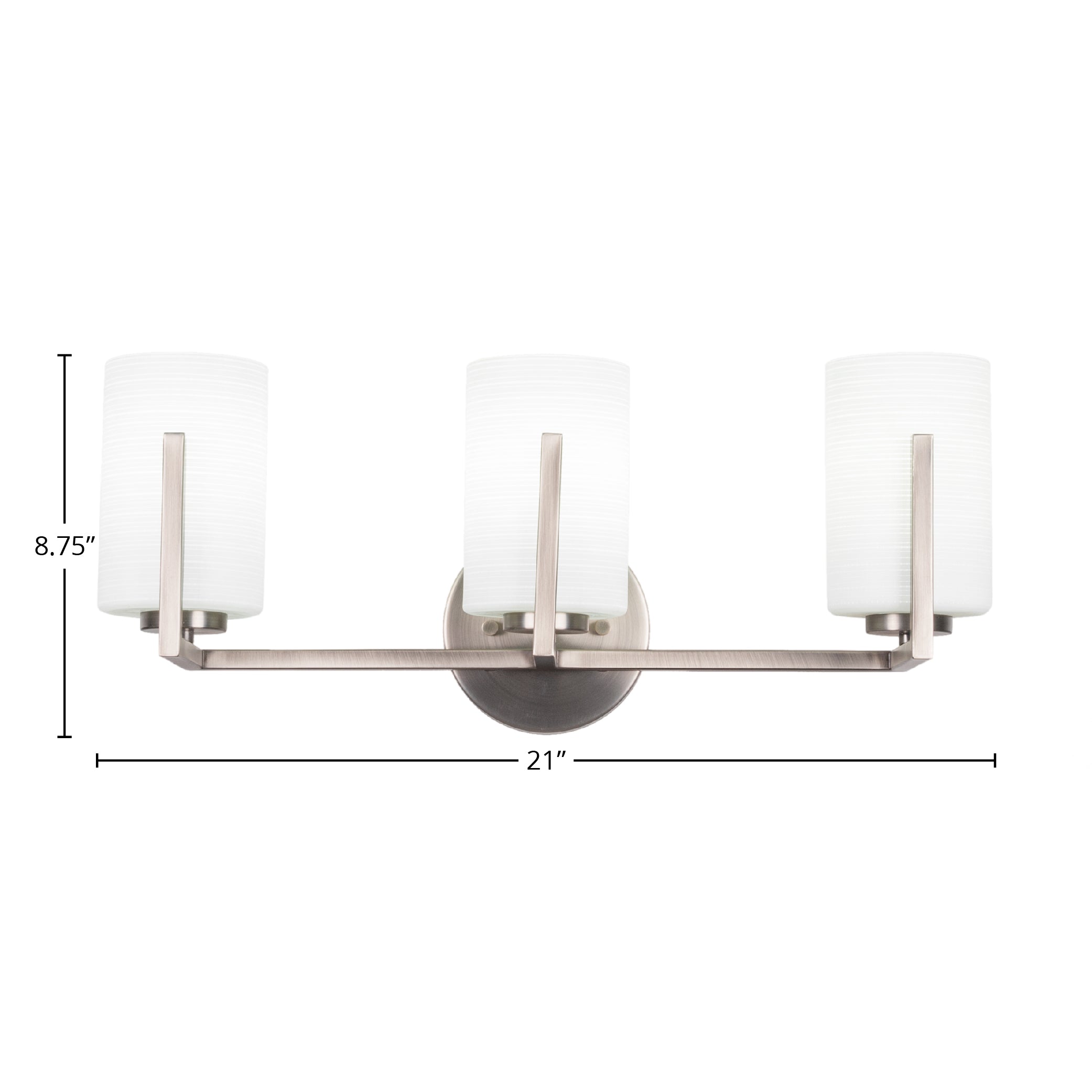 Atlas Three Light Bath Bar in Graphite with 4" White Matrix Shade
