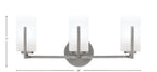 Atlas Three Light Bath Bar in Graphite with White Marble Shade