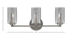Atlas Three Light Bath Bar in Graphite with Smoke Bubble Shade