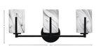Atlas Three Light Bath Bar in Matte Black with 4" Onyx Swirl Shade
