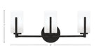 Atlas Three Light Bath Bar in Matte Black with White Marble Shade