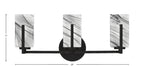 Atlas Three Light Bath Bar in Matte Black with Onyx Swirl Shade