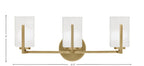 Atlas Three Light Bath Bar in New Age Brass with 4" White Marble Shade