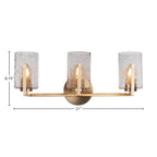 Atlas Three Light Bath Bar in New Age Brass with 4" Smoke Bubble Shade
