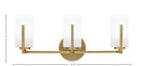 Atlas Three Light Bath Bar in New Age Brass with White Marble Shade