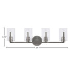 Atlas Four Light Bath Bar in Graphite with 4" Clear Bubble Shade