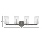 Atlas Four Light Bath Bar in Graphite with 4" White Marble Shade