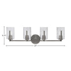 Atlas Four Light Bath Bar in Graphite with 4" Smoke Bubble Shade