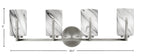 Atlas Four Light Bath Bar in Graphite with 4" Onyx Swirl Shade