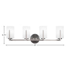 Atlas Four Light Bath Bar in Graphite with 4" White Matrix Shade