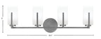 Atlas Four Light Bath Bar in Graphite with White Marble Shade