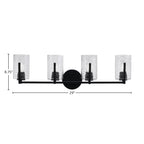 Atlas Four Light Bath Bar in Matte Black with 4" Smoke Bubble Shade