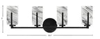 Atlas Four Light Bath Bar in Matte Black with Onyx Swirl Shade