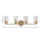 Atlas Four Light Bath Bar in New Age Brass with 4" Smoke Bubble Shade