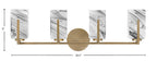 Atlas Four Light Bath Bar in New Age Brass with Onyx Swirl Shade