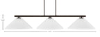 Atlas Three Light Bar in Dark Granite with 16" White Marble Shade