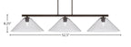 Atlas Three Light Bar in Dark Granite with 16" Smoke Bubble Shade