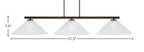 Atlas Three Light Bar in Dark Granite with 16" Italian Bubble Shade