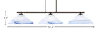 Atlas Three Light Bar in Dark Granite with 16" Blue Swirl Shade