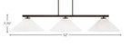 Atlas Three Light Bar in Dark Granite with 16" Gold Ice Shade