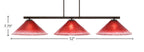 Atlas Three Light Bar in Dark Granite with 16" Raspberry Crystal Shade