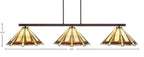 Atlas Three Light Bar in Dark Granite with 16" Zion Art Glass Shade