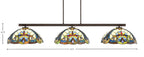Atlas Three Light Bar in Dark Granite with 16" Earth Star Art Glass Shade