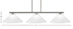 Atlas Three Light Bar in Graphite with 16" White Marble Shade