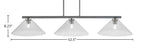 Atlas Three Light Bar in Graphite with 16" Smoke Bubble Shade
