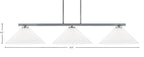 Atlas Three Light Island Pendant in Graphite with 16" White Muslin Shade