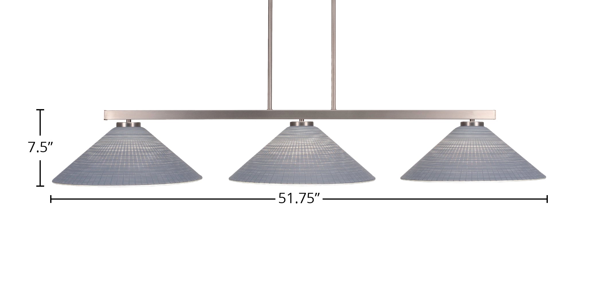 Atlas Three Light Bar in Graphite with 16" Gray Matrix Shade