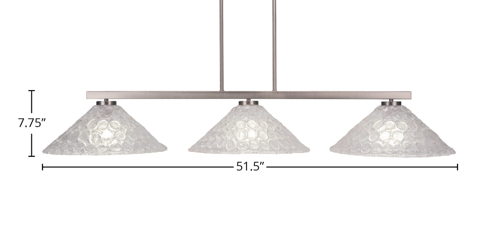 Atlas Three Light Island Pendant in Graphite with 16" Italian Bubble Shade