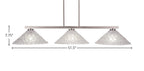 Atlas Three Light Island Pendant in Graphite with 16" Italian Bubble Shade