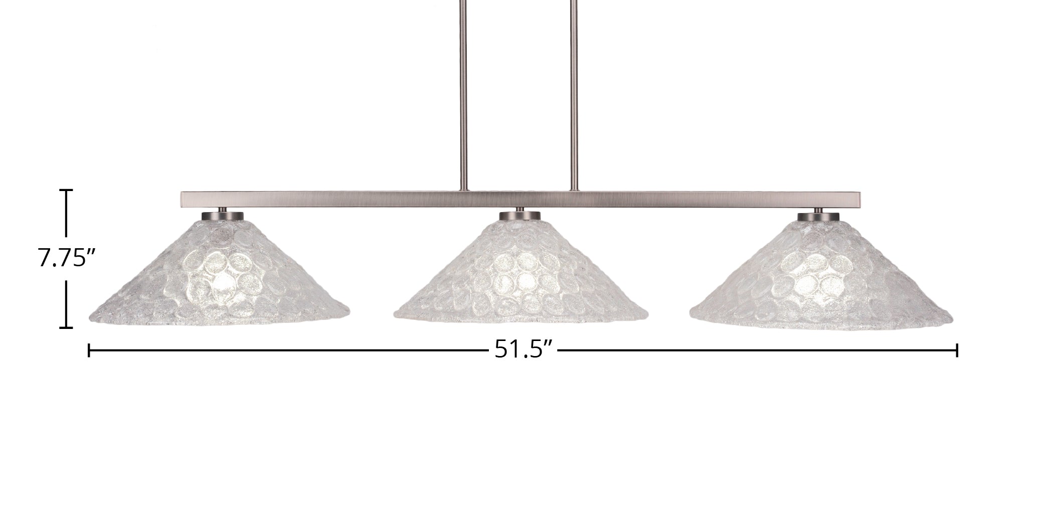 Atlas Three Light Island Pendant in Graphite with 16" Italian Bubble Shade