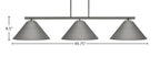Atlas Three Light Bar in Graphite with 14" Graphite Cone Metal Shades Shade