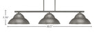 Atlas Three Light Bar in Graphite with 13" Graphite Double Bubble Metal Shades Shade