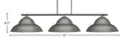 Atlas Three Light Bar in Graphite with 16" Graphite Double Bubble Metal Shades Shade
