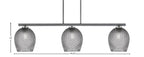 Atlas Three Light Bar in Graphite with 7.5" Smoke Textured Shade