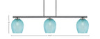 Atlas Three Light Bar in Graphite with 7.5" Turquoise Textured Shade