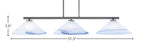 Atlas Three Light Bar in Graphite with 16" Blue Swirl Shade