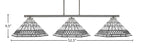 Atlas Three Light Bar in Graphite with 16" Pewter Art Glass Shade