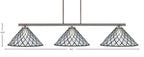 Atlas Three Light Bar in Graphite with 16" Diamond Ice Art Glass Shade
