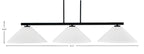 Atlas Three Light Bar in Matte Black with 16" White Marble Shade