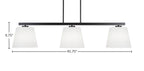 Atlas Three Light Island Pendant in Matte Black with 10" White Matrix Shade