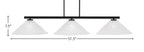 Atlas Three Light Bar in Matte Black with 16" Italian Bubble Shade