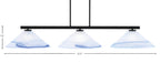 Atlas Three Light Bar in Matte Black with 16" Blue Swirl Shade